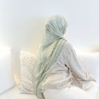 Châle Musulman en Mousseline de Soie Imprimé, Hijab Arabe du Moyen-Orient, Keffiyeh, Palestine, 180x70cm