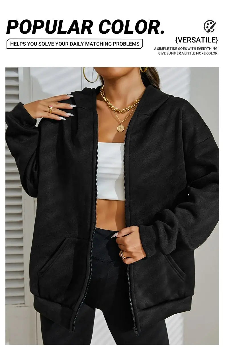Sweat-shirt à capuche en polaire pour femmes, fermeture éclair, sport, course à pied, mode femme, classique, décontracté, vestes à fermeture éclair, Y2k, Hip Hop, Streetwear, 2026