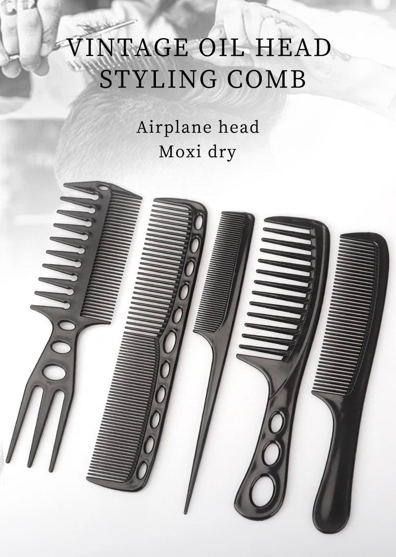 6 pièces nouveau style coiffure hommes femmes Salon de beauté cheveux coiffure brosse noire peignes brosse à cheveux