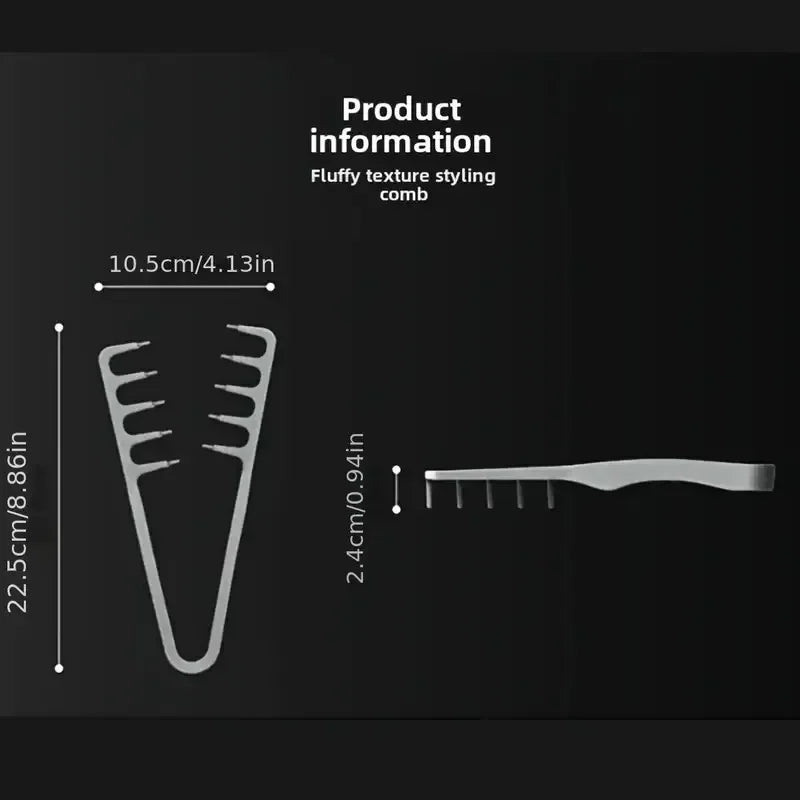 Peigne volumisant à dents larges pour hommes, en plastique ABS avec poignée texturée, idéal pour tous les types de cheveux, parfait pour une utilisation à domicile