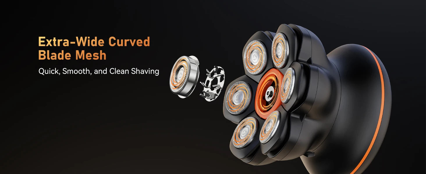 MAXGROOM 7D tête rasoirs pour hommes chauve humide/sec rasoir électrique tondeuse à cheveux USB LED Rechargeable affichage tondeuse à barbe étanche