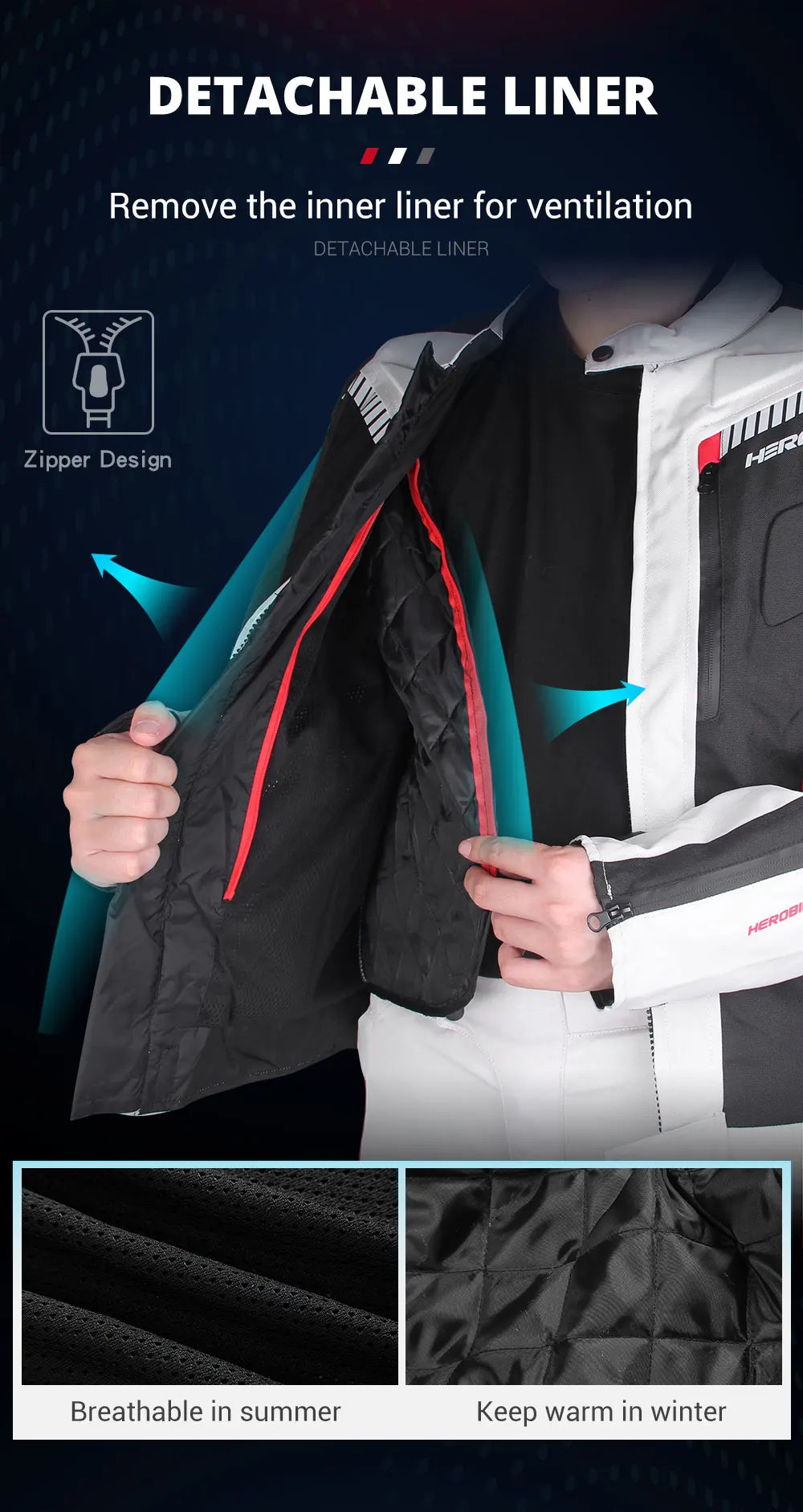 HEROBIKER veste de Moto imperméable homme veste de course pantalon de Moto portable vêtements de Moto avec Protection EVA