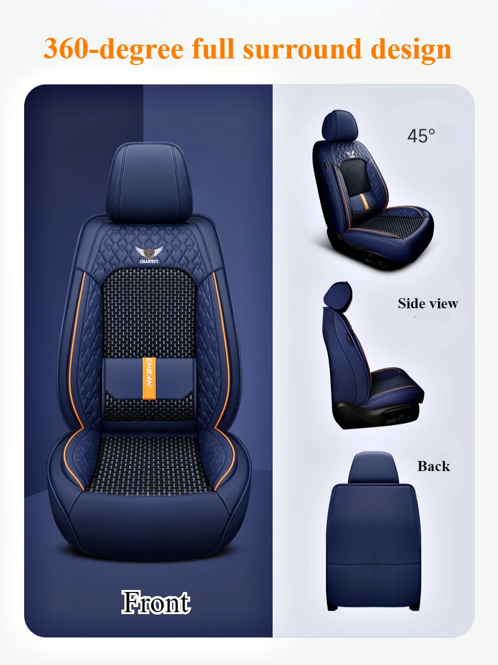 Coussin de siège auto ergonomique – Cuir Nappa et soie glacée, éponge haute résilience, confort toutes saisons pour la plupart des véhicules