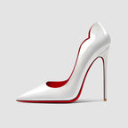 Nouveaux talons hauts noirs pointus de 12cm pour femmes, talons fins avec tempérament sexy, bouche peu profonde, chaussures simples à semelle rouge 34-46