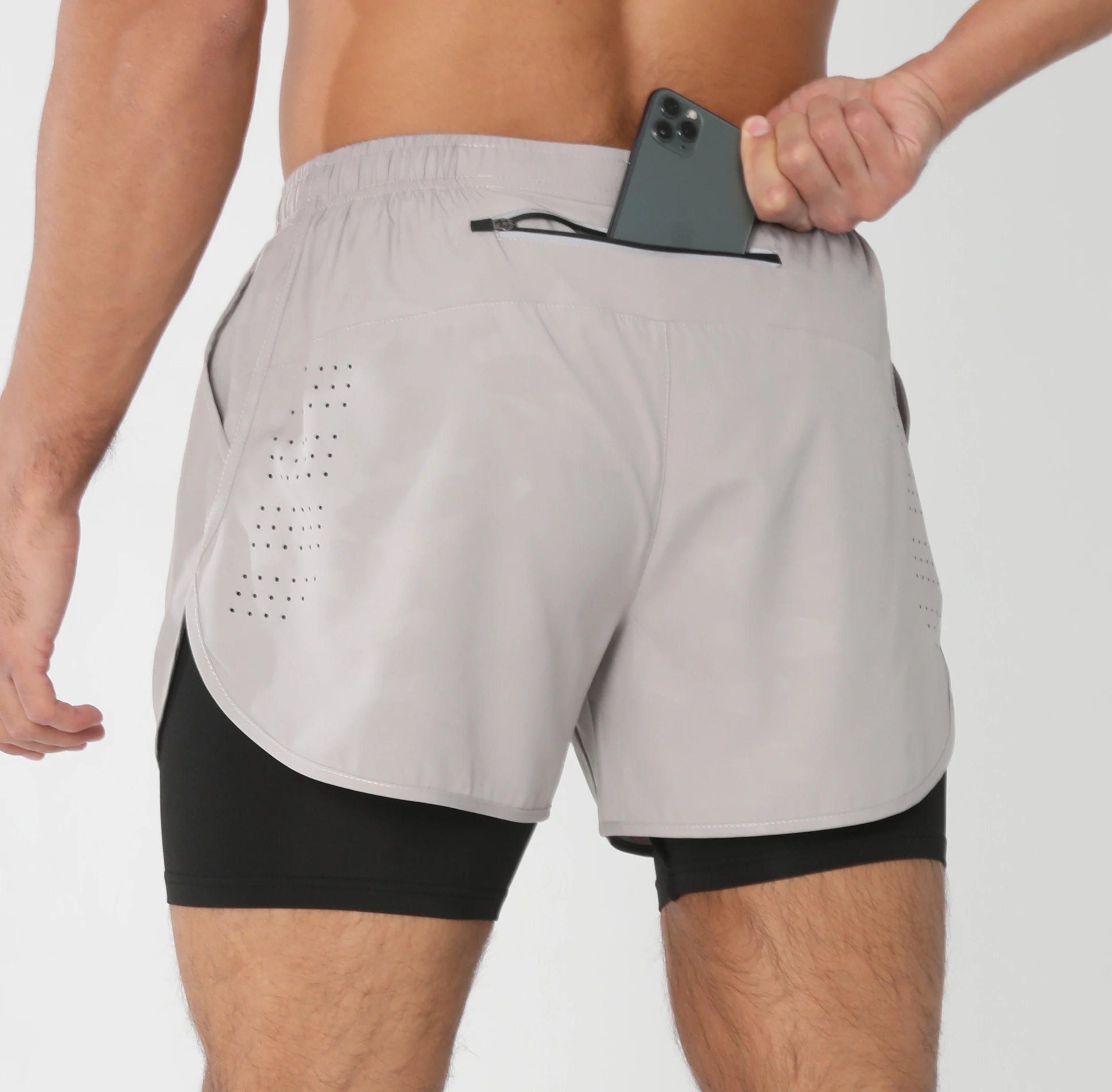 Short de course avec poches doublées pour homme, séchage rapide, léger, respirant, athlétique, sport, entraînement, boucle serviette