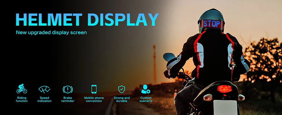 Affichage de casque LED, feu arrière de casque de Moto, voyant d'avertissement, accessoires de Moto