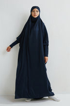 Abaya musulman à capuche manches smockées une pièce Robe de prière femmes Jilbab vêtements islamiques dubaï saoudien Robe noire modestie turque