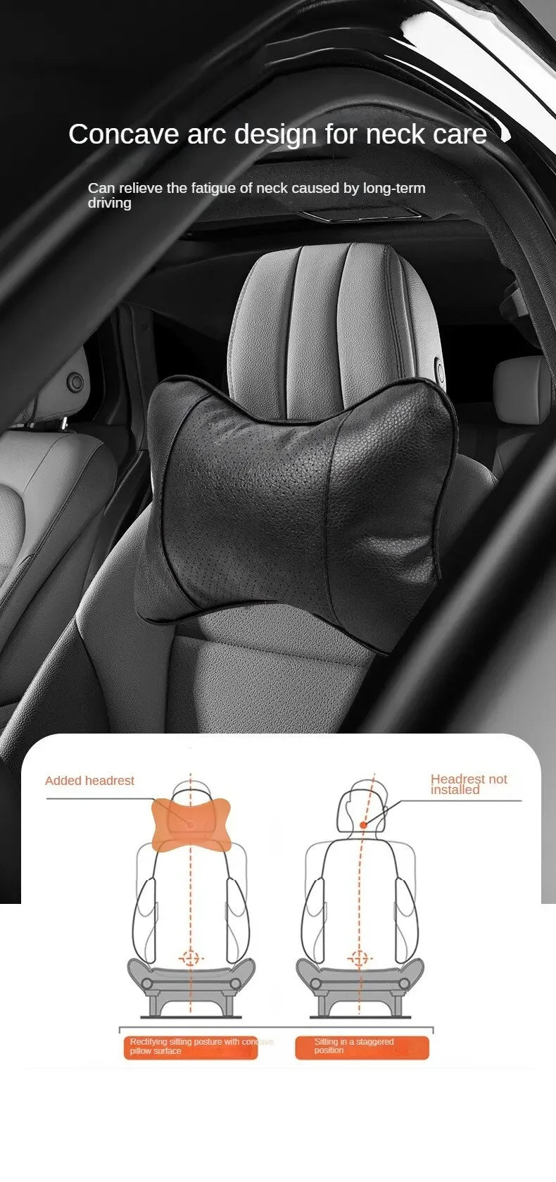 Appui-tête de siège de voiture avec maille respirante, sécurité automobile, repose-tête et cou, oreiller relaxant, coussin, protection automobile