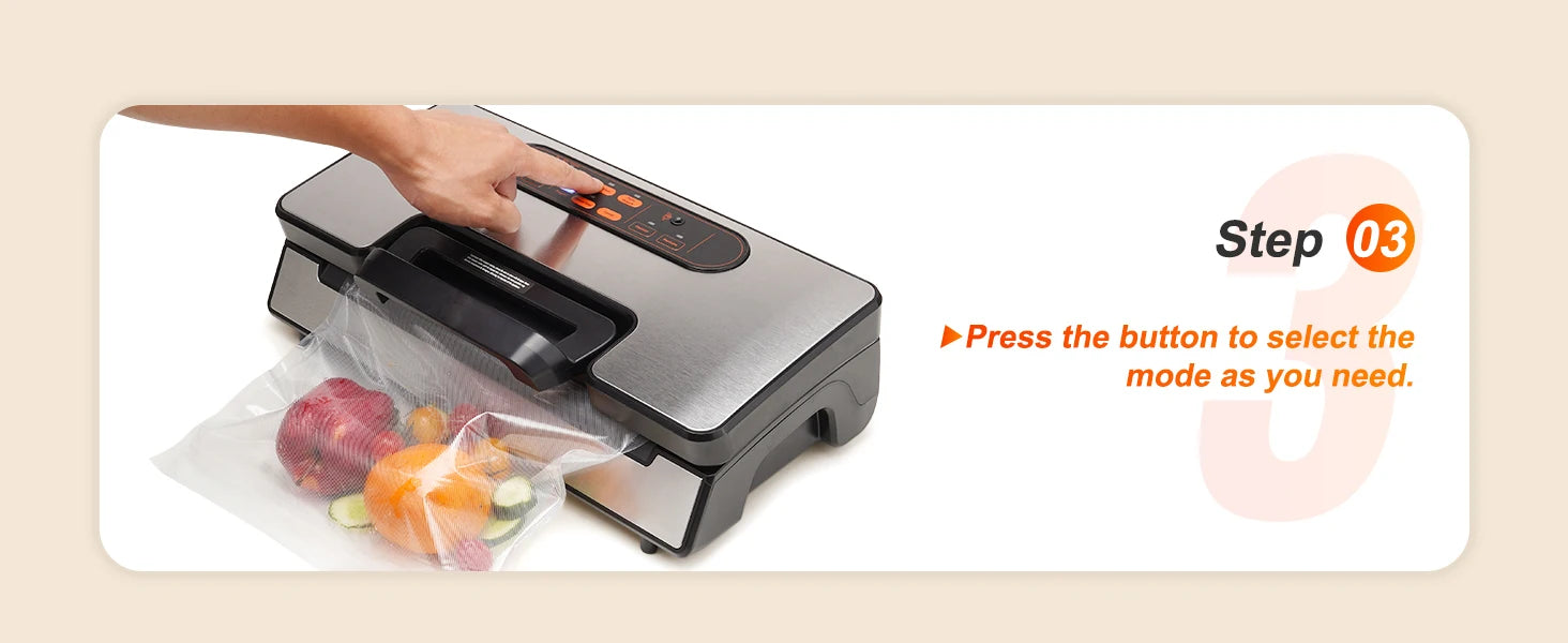 SucceBuy 90Kpa 130W Machine d'emballage alimentaire scelleuse sous vide avec 10 sacs sous vide gratuits pour la cuisine domestique scellage des aliments sous vide