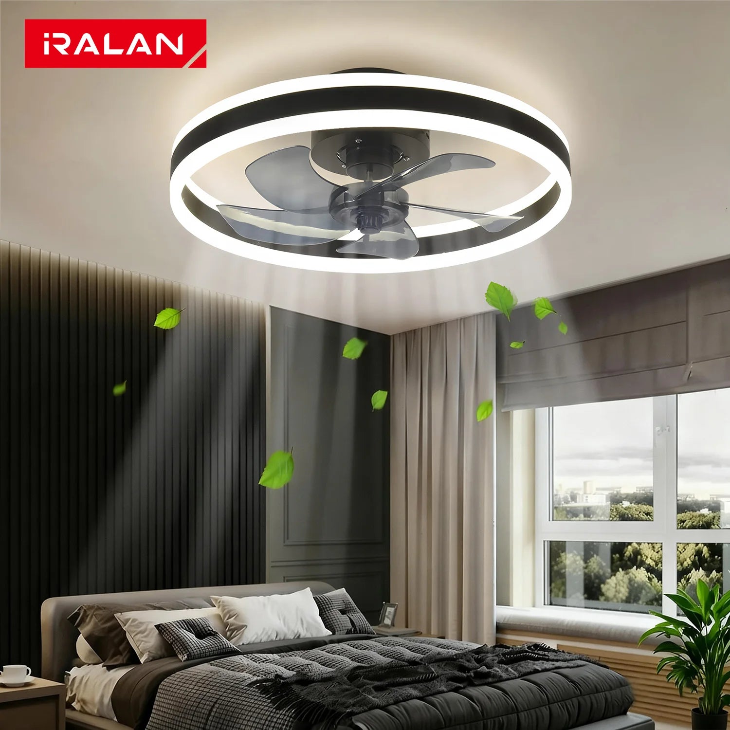 Ventilateur de plafond LED silencieux avec télécommande, ventilateur de plafond moderne, éclairage à intensité variable, chambre à coucher, bureau, salle à manger
