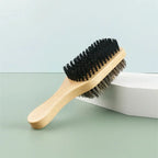 Brosses à cheveux en poils de sanglier pour hommes, brosse ondulée en bois naturel, brosse à barbe masculine, brosse à cheveux polyvalente pour touristes, brosse à barbe double face, S, M, L, 1PC