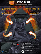TACVASEN vestes de Ski d'hiver pour hommes manteaux polaires imperméables veste de Snowboard thermique isolée Parka imperméable avec capuche Parka homme