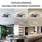 Ventilateur de plafond LED silencieux avec télécommande, ventilateur de plafond moderne, éclairage à intensité variable, chambre à coucher, bureau, salle à manger