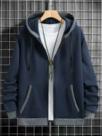 Cardigan épais à capuche et fermeture éclair pour homme, vêtement d'extérieur décontracté, sweat-shirt à la mode, Style transfrontalier, nouvelle collection automne hiver