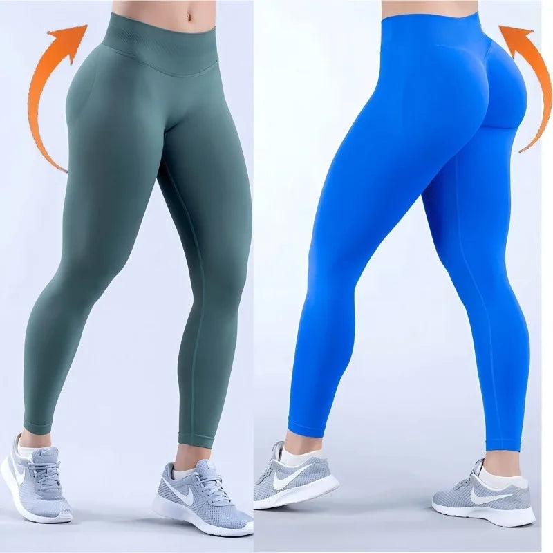 Leggings de Yoga sans couture pour femmes, trois plis de taille, pantalons de sport, Fitness, Sexy, levage des hanches, taille basse, à la mode