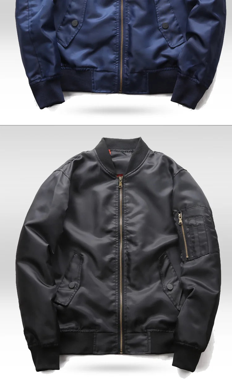 Veste bombardier pour hommes, nouvelle collection printemps-automne 2026, vestes de Baseball pour hommes, vêtements d'extérieur pour pilotes, manteau vert armée, fermeture éclair, uniforme tactique pour hommes