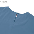 Robe musulmane du Ramadan Abaya ZANZEA, Kaftan décontracté pour femmes, robe longue plissée à manches longues, Hijab, Robe Femme, Vêtements islamiques, Eid Mubarek