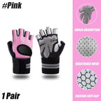 1 paire de gants de Fitness demi-doigt avec Support d'enveloppe de poignet pour hommes et femmes, équipement d'entraînement de Crossfit, équipement de musculation