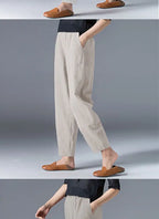 Pantalon à jambes larges en coton pour femme, ample, surdimensionné, couleur unie, sarouel, décontracté, taille élastique, longueur cheville, vêtements pour femmes, été