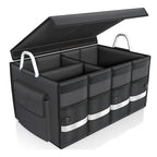 Évaluation de coffre de voiture avec couvercle, stockage de coffre de voiture pliable, stockage d'évaluation de voiture pour SUV, camion, berline