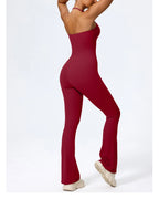 Nouvelle combinaison de yoga sans manches pour femme, salopette évasée de sport à dos nu pour la gym, tenue de sport pour femme