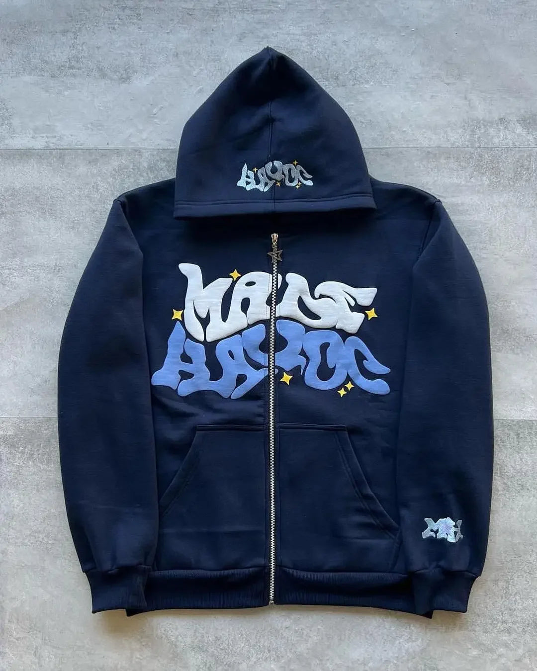 Sweat à capuche avec fermeture éclair pour femmes et hommes, rétro américain, étoile et lettres imprimées, Section printemps-automne Y2K, veste Cardigan de marque à la mode paresseuse
