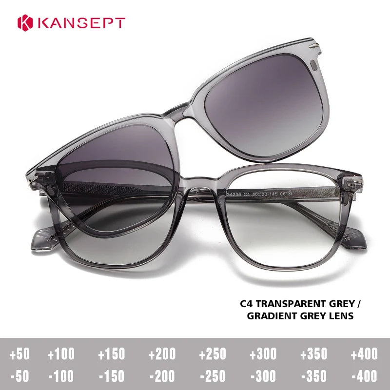 KANSEPT carré hommes lunettes de soleil femmes Lunettes de lecture magnétique Clip-on Lunettes femmes monture de Lunettes Lunettes myopie lentilles