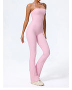 Nouvelle combinaison de yoga sans manches pour femme, salopette évasée de sport à dos nu pour la gym, tenue de sport pour femme
