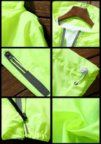 Veste fine réfléchissante de film pour hommes, coupe-vent à capuche, veste de sport de pilote, veste de pilote de vélo de plage