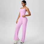 2 pièces/ensemble sport Fitness vêtements Yoga ensemble femme dos nu absorbant les chocs course en forme de I gilet mince jambe large pantalon Yoga ensemble