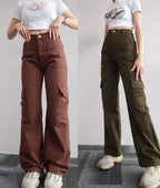 Pantalon à jambes larges pour femmes, fermeture éclair, coupe cintrée, plat, haut, poches, taille moyenne, longueur cheville, couleur unie, automne 2026