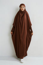 Abaya musulman à capuche manches smockées une pièce Robe de prière femmes Jilbab vêtements islamiques dubaï saoudien Robe noire modestie turque