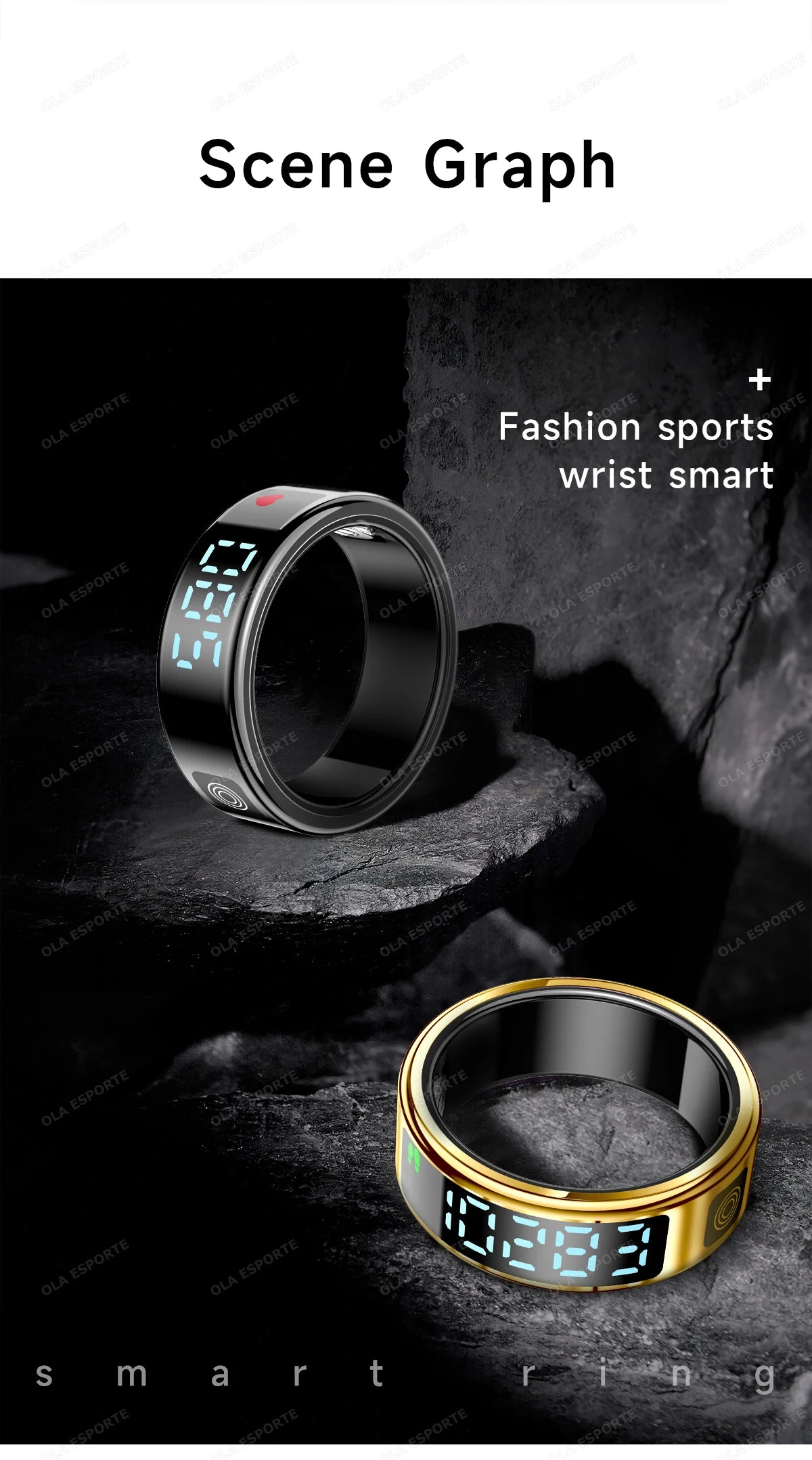Anneau intelligent avec écran d'affichage et tactile, gestionnaire de santé, vidéo de balayage de gestes, étanche 5 ATM pour hommes et femmes, Smartring 2026, nouveau