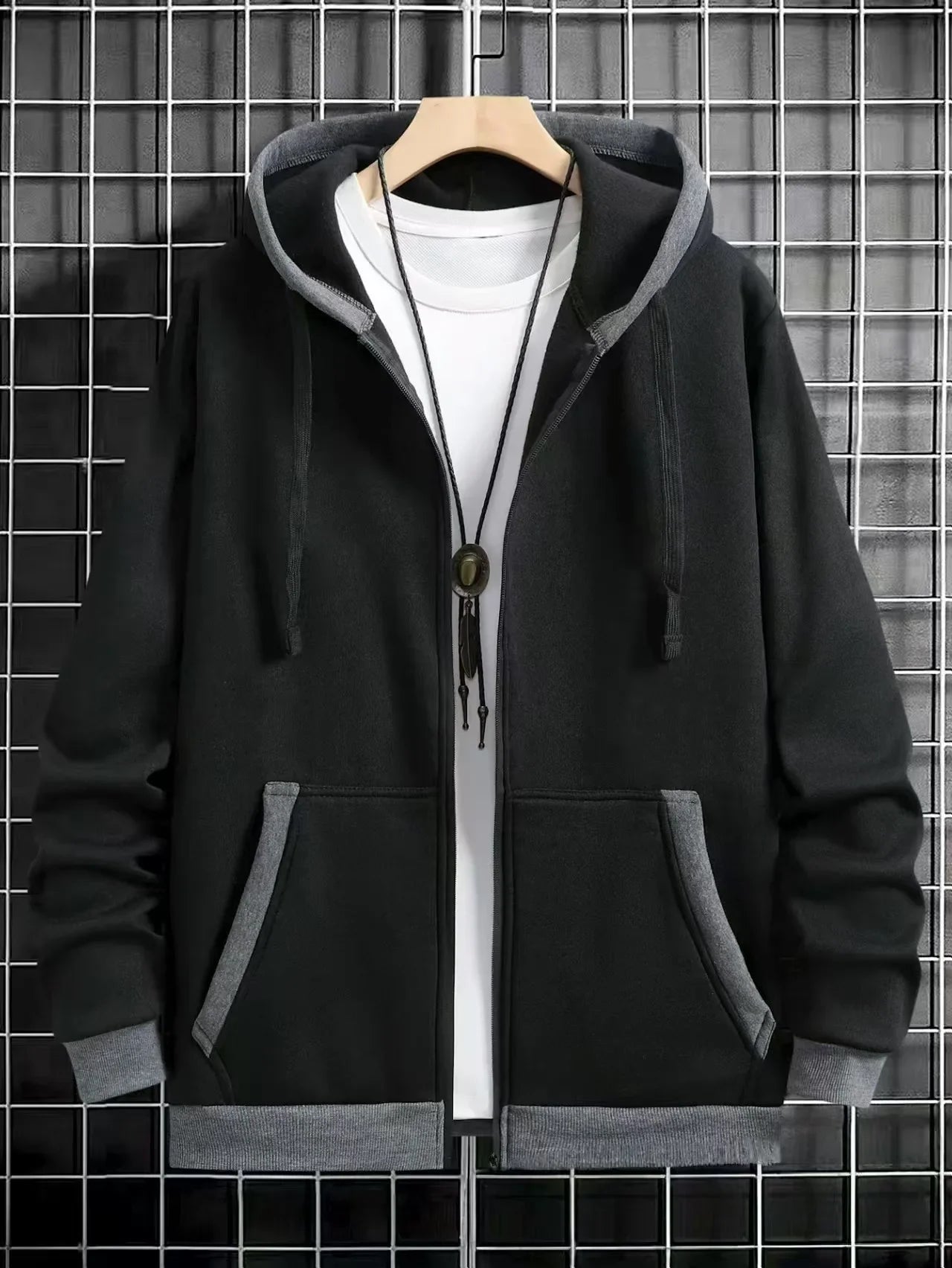 Cardigan épais à capuche et fermeture éclair pour homme, vêtement d'extérieur décontracté, sweat-shirt à la mode, Style transfrontalier, nouvelle collection automne hiver