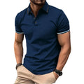 Polo à manches courtes pour hommes, t-shirt d'été à revers, respirant, basique, boutonné, haut de sport, léger, ample, nouvelle collection
