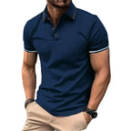 Polo à manches courtes pour hommes, t-shirt d'été à revers, respirant, basique, boutonné, haut de sport, léger, ample, nouvelle collection