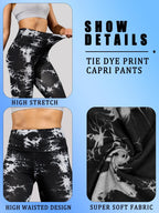 Leggings de teinture par nouage taille haute pour femmes, collants d'athlétisme, de Yoga, de course, de gymnastique, non transparents, Push Up, Fitness