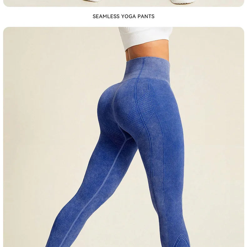 Leggings de Yoga de ponçage en Nylon pour femmes, pantalons serrés sans couture, haute élasticité, Sexy, levage des hanches, pantalons d'entraînement, de course, de gymnastique