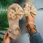 Femmes sandales 2026 nouveau été sandales légères mode plage pantoufles décontractées en plein air nœud papillon chaussures plates maison plate-forme sandales