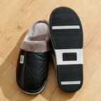 Grande taille hiver décontracté chaussons pour hommes intérieur imperméable en cuir PU maison chaussures fourrure plat chaud mode chambre Houseshoes