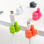 Crochet de décoration murale auto-adhésif en Silicone, 2 pièces, crochet créatif pour clé à pouce, Clip de câble de données pour maison/bureau, organisateur de bureau en fil