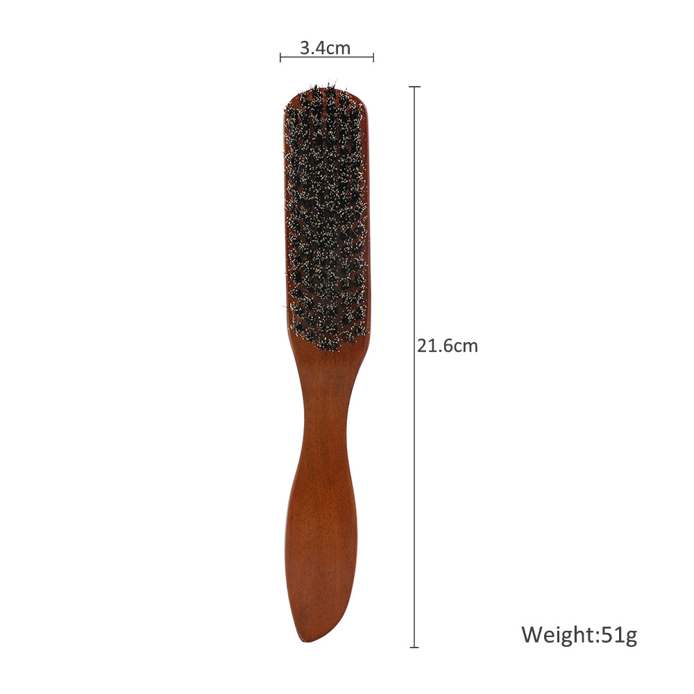 Manche en bois poils de sanglier barbe brosse outil de rasage brosse à cheveux en bois courbé hommes barbe rasage brosse coiffeur moustache brosses