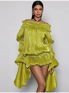 Haut plissé chic et féminin, style vintage, élégant, modeste, glamour, drapé, fluide, pour femme, décontracté, tendance, pour soirée ou streetwear