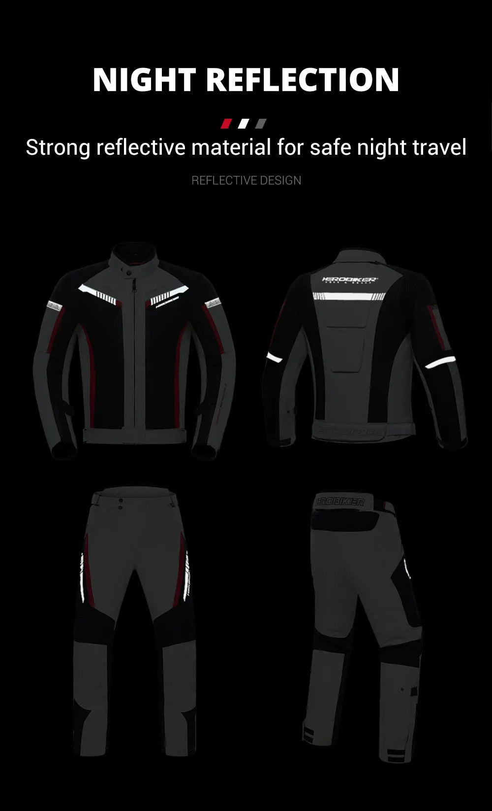 HEROBIKER veste de Moto imperméable homme veste de course pantalon de Moto portable vêtements de Moto avec Protection EVA