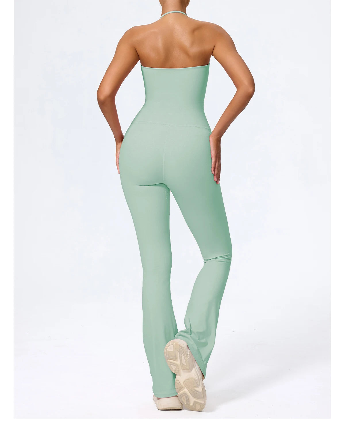 Nouvelle combinaison de yoga sans manches pour femme, salopette évasée de sport à dos nu pour la gym, tenue de sport pour femme
