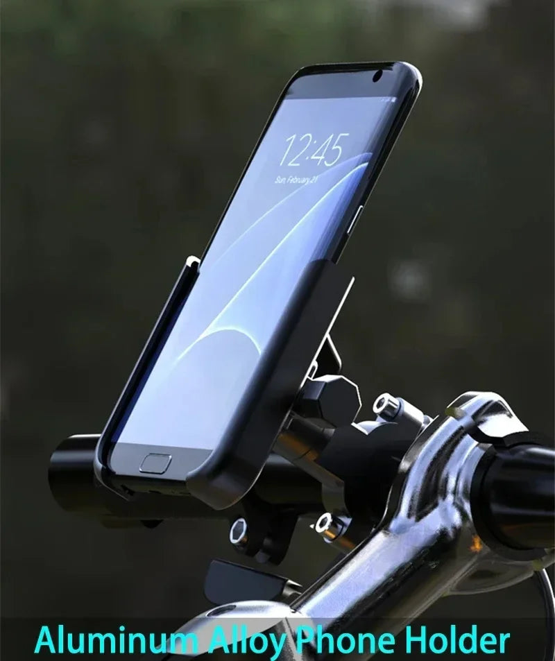 Support de téléphone universel en alliage d'aluminium pour guidon de moto, rétroviseur de vélo, support de téléphone portable pour moto