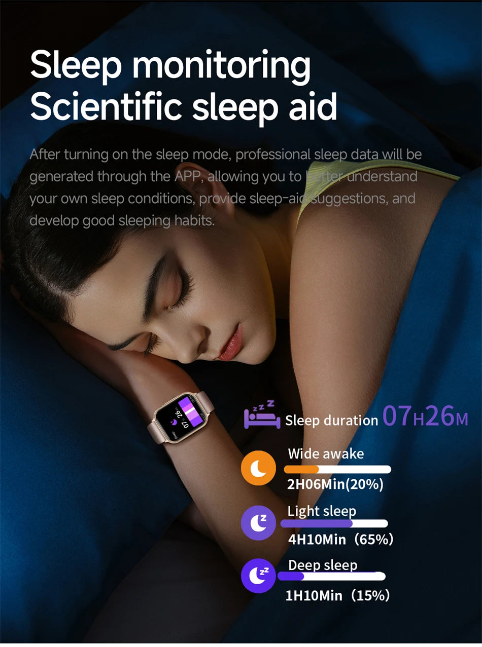 Nouvelle montre connectée 2026 pour femmes, suivi sportif et de forme physique, étanche IP68, fréquence cardiaque 24h intégrée, appels Bluetooth, montre connectée tendance pour femmes