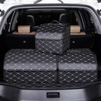 Boîte de rangement pour coffre de voiture, grande capacité, outils multi-usages automobiles, sac de rangement, rangement, rangement, cuir, pliable pour l'urgence