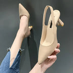 Mode d'été nouveau bout pointu talon aiguille bouche peu profonde respirant PU confortable et élégant chaussures pour femmes sandales Sexy