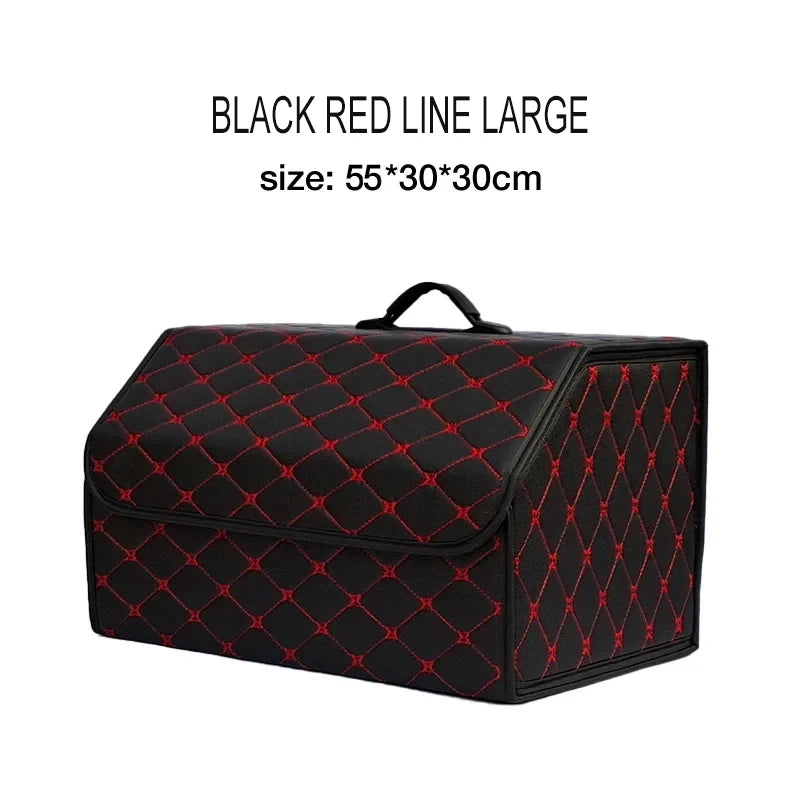 Boîte de rangement pour coffre de voiture, grande capacité, outils multi-usages automobiles, sac de rangement, rangement, rangement, cuir, pliable pour l'urgence